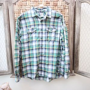 Men's Volcom Flannel Green Pattern XL